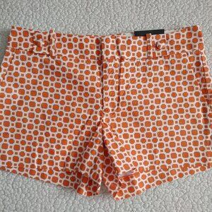 NWT Banana Republic orange white geometric Ryan Fit shorts ladies size 6